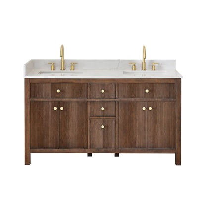 Altair Designs 60" double vanity with top - 567060-NK-GW-NM
