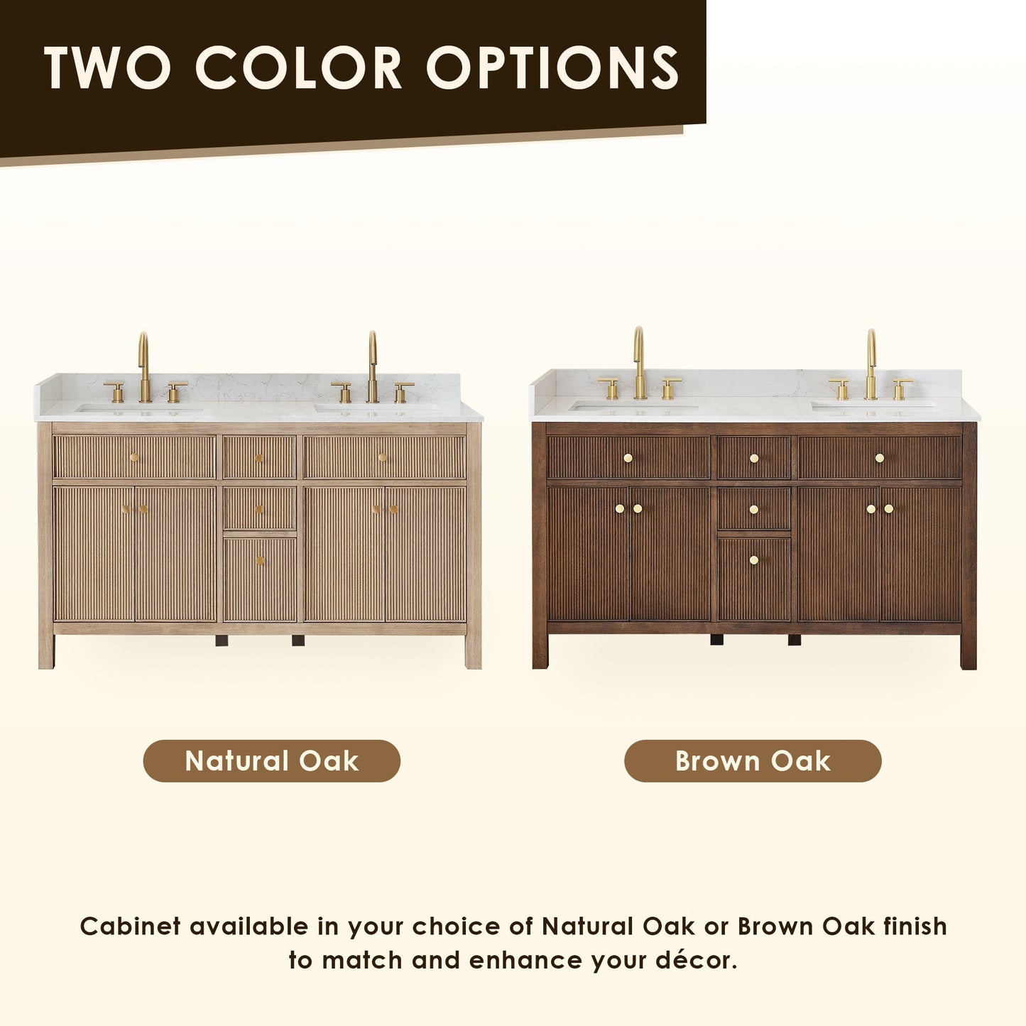 Altair Designs 60" double vanity with top - 567060-NK-GW-NM