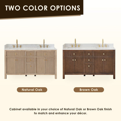 Altair Designs 60" double vanity with top - 567060-NK-GW-NM