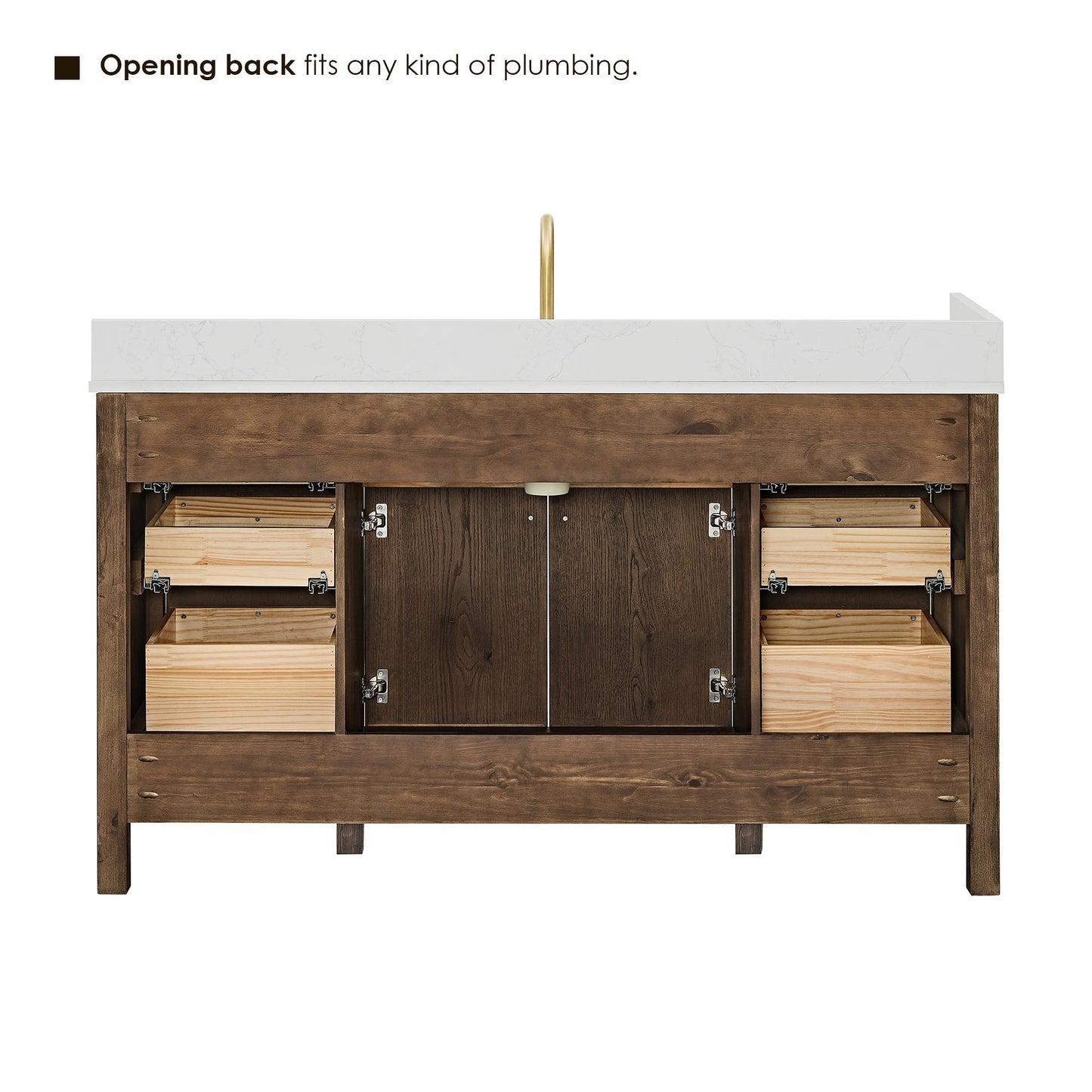 Altair Designs 60" double vanity with top - 567060-NK-GW-NM