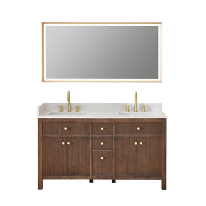 Altair Designs 60" double vanity with top - 567060-NK-GW-NM