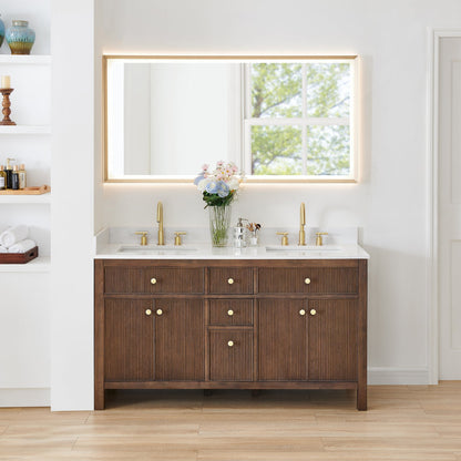 Altair Designs 60" double vanity with top - 567060-NK-GW-NM