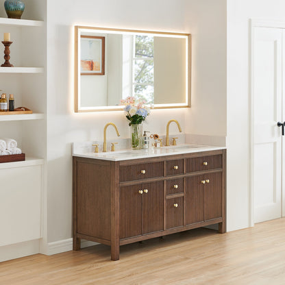 Altair Designs 60" double vanity with top - 567060-NK-GW-NM