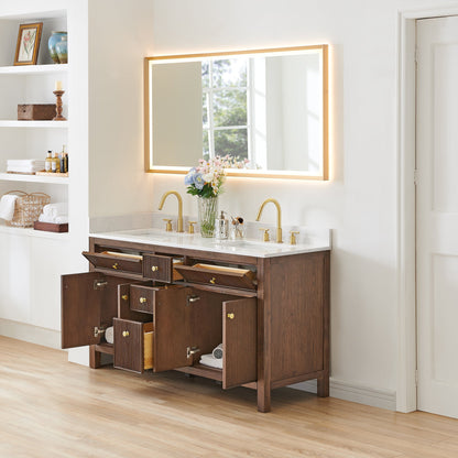 Altair Designs 60" double vanity with top - 567060-NK-GW-NM