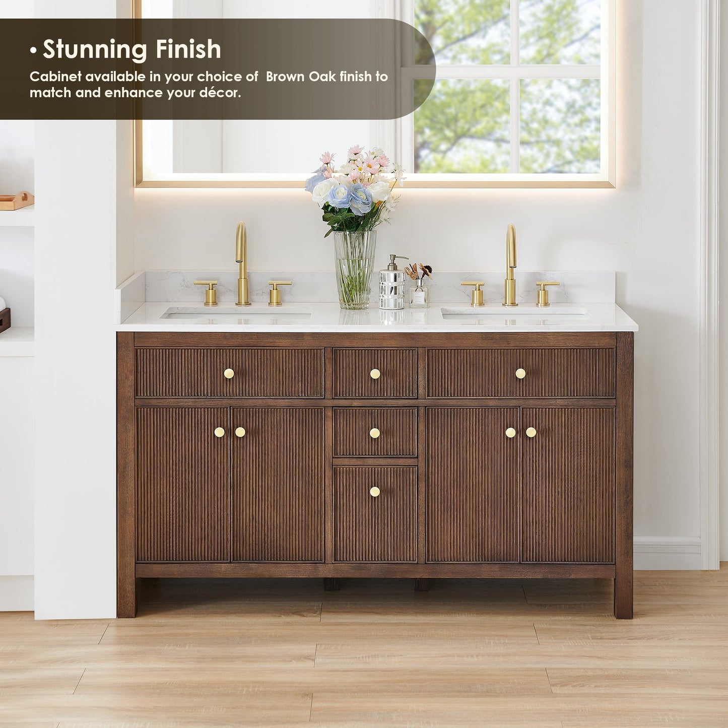 Altair Designs 60" double vanity with top - 567060-NK-GW-NM