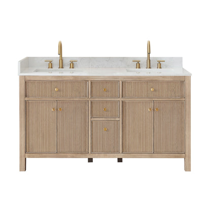 Altair Designs 60" double vanity with top - 567060-NK-GW-NM
