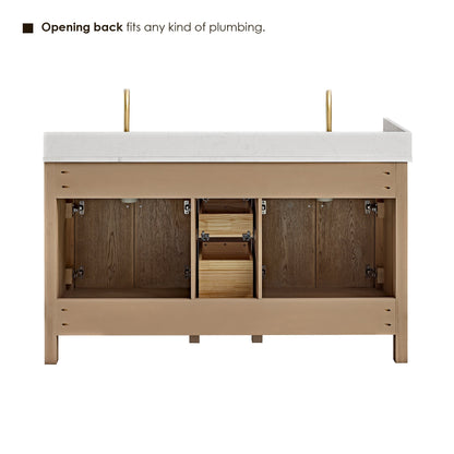 Altair Designs 60" double vanity with top - 567060-NK-GW-NM