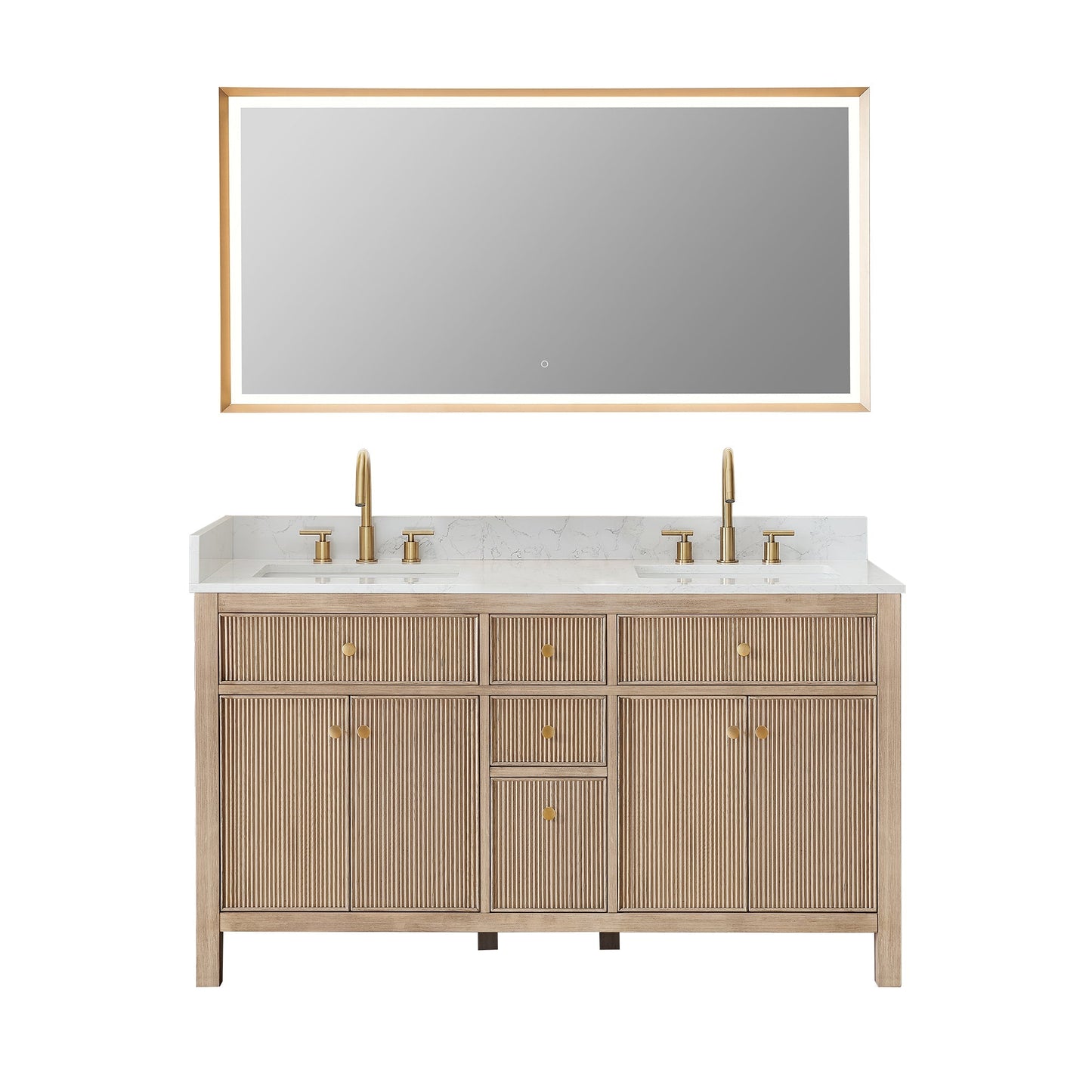 Altair Designs 60" double vanity with top - 567060-NK-GW-NM