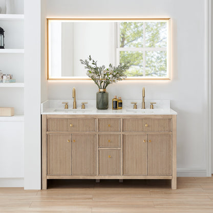 Altair Designs 60" double vanity with top - 567060-NK-GW-NM