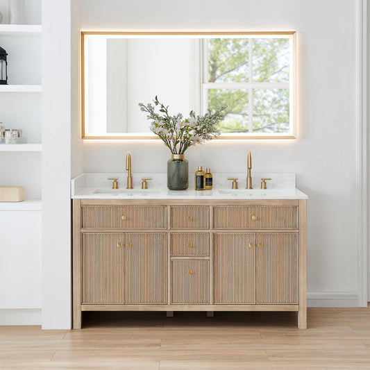 Altair Designs 60" double vanity with top - 567060-NK-GW-NM