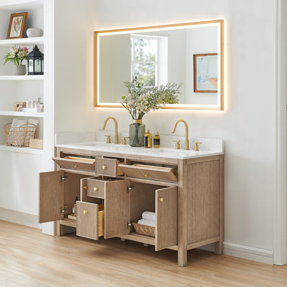 Altair Designs 60" double vanity with top - 567060-NK-GW-NM