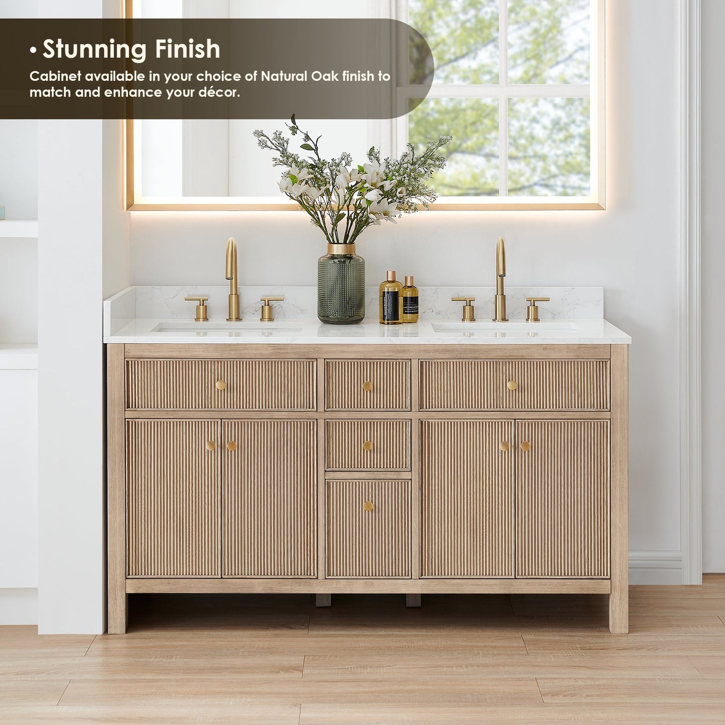 Altair Designs 60" double vanity with top - 567060-NK-GW-NM