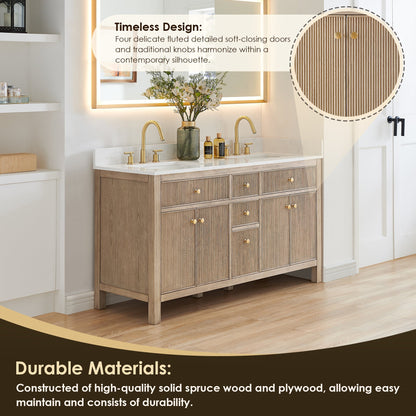 Altair Designs 60" double vanity with top - 567060-NK-GW-NM