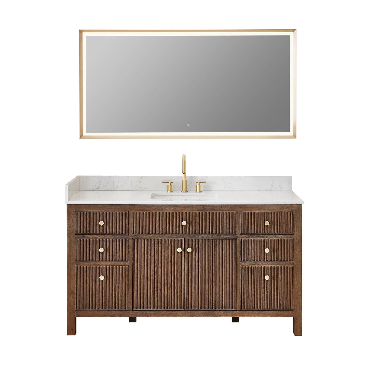 Altair Designs Cerrito 60" single vanity with top - Altair Designs Cecil 36"/48"/60"/72" single/double vanity with top - 590036-WO-GW-NM