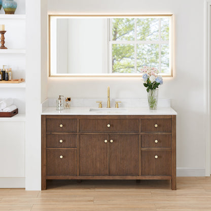 Altair Designs Cerrito 60" single vanity with top - Altair Designs Cecil 36"/48"/60"/72" single/double vanity with top - 590036-WO-GW-NM