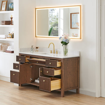 Altair Designs Cerrito 60" single vanity with top - Altair Designs Cecil 36"/48"/60"/72" single/double vanity with top - 590036-WO-GW-NM
