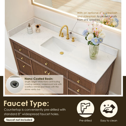 Altair Designs Cerrito 60" single vanity with top - Altair Designs Cecil 36"/48"/60"/72" single/double vanity with top - 590036-WO-GW-NM