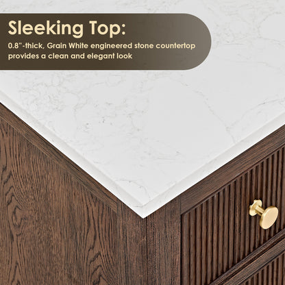 Altair Designs Cerrito 60" single vanity with top - Altair Designs Cecil 36"/48"/60"/72" single/double vanity with top - 590036-WO-GW-NM