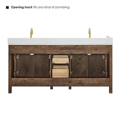 Cerrito 72" double vanity with top