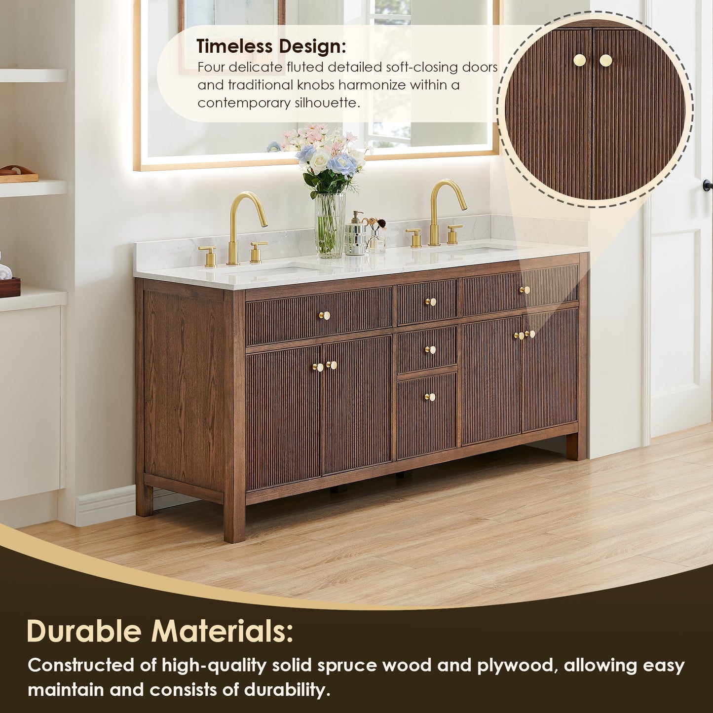 Cerrito 72" double vanity with top