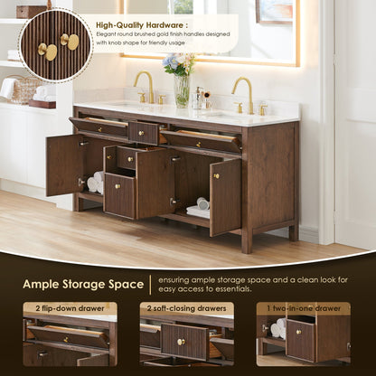 Cerrito 72" double vanity with top