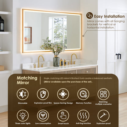 Cerrito 72" double vanity with top
