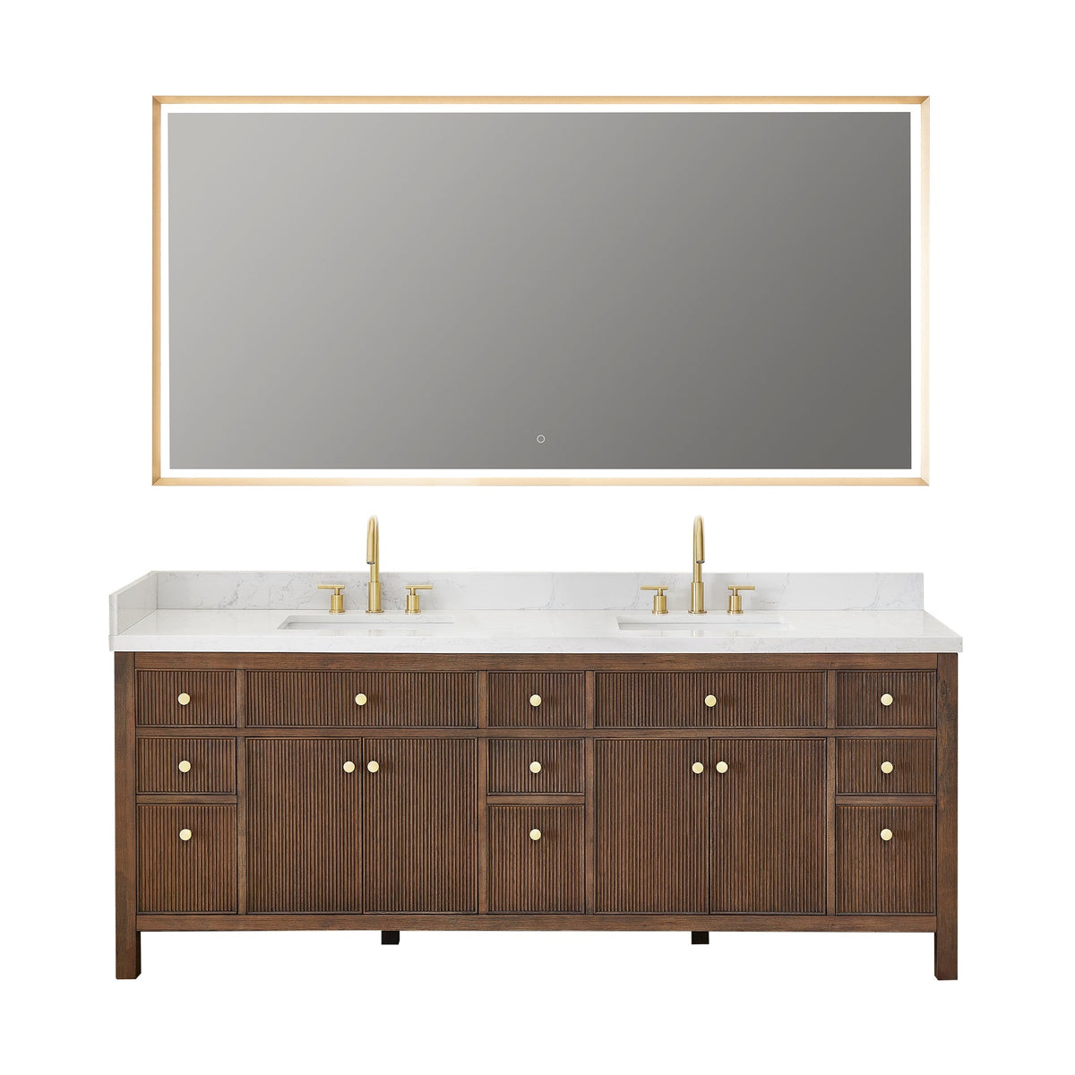 Altair Designs Cerrito 84" double vanity with top - 567084-NK-GW-NM