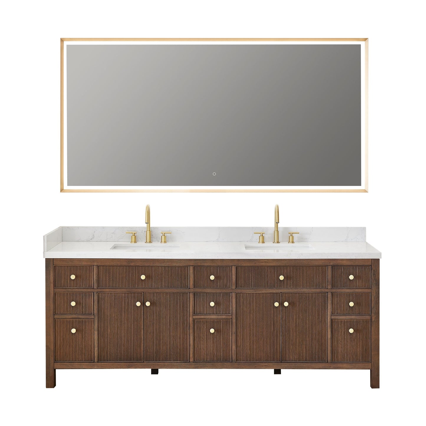 Altair Designs Cerrito 84" double vanity with top - 567084-NK-GW-NM