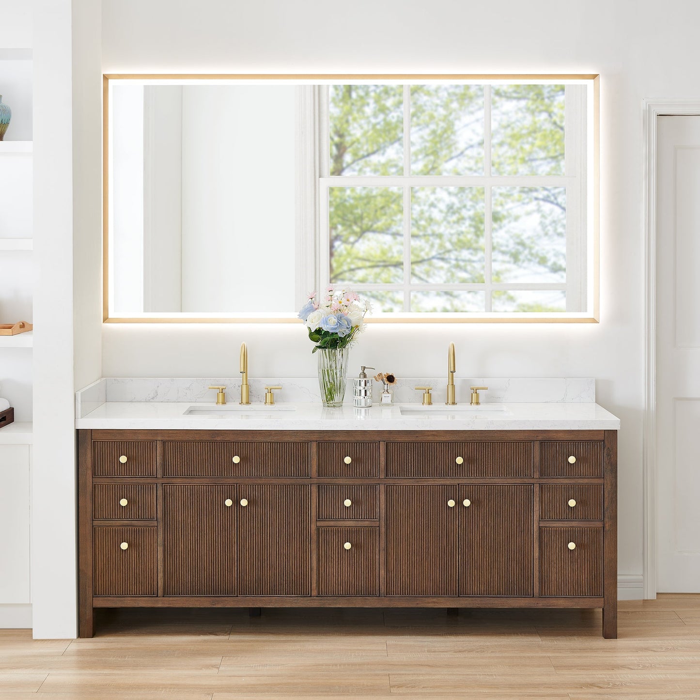 Altair Designs Cerrito 84" double vanity with top - 567084-NK-GW-NM