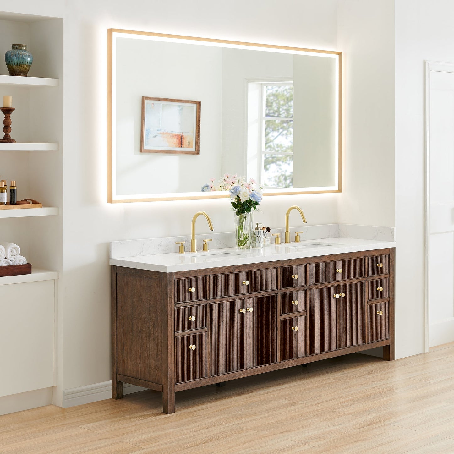 Altair Designs Cerrito 84" double vanity with top - 567084-NK-GW-NM