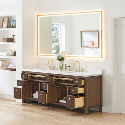 Altair Designs Cerrito 84" double vanity with top - 567084-NK-GW-NM