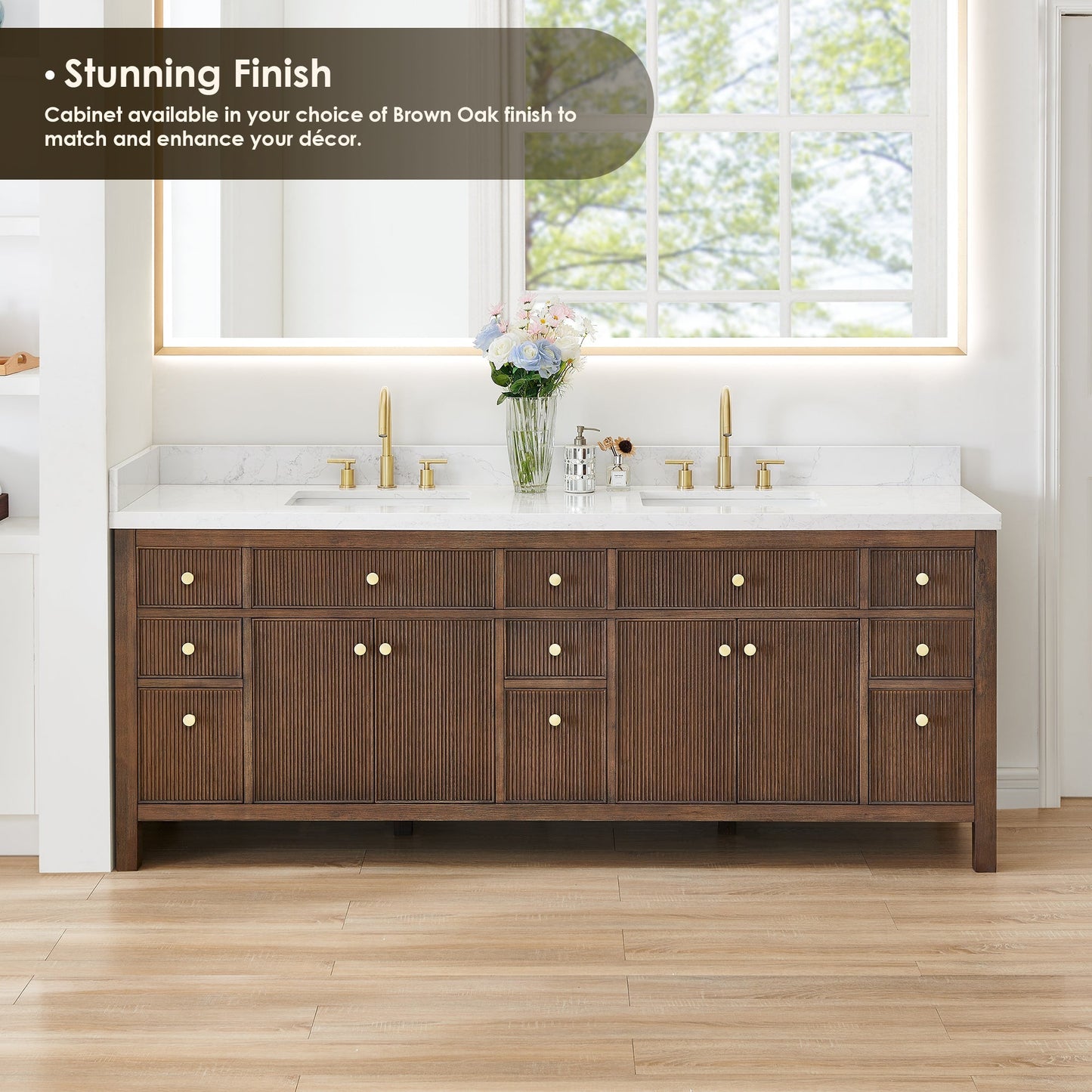 Altair Designs Cerrito 84" double vanity with top - 567084-NK-GW-NM
