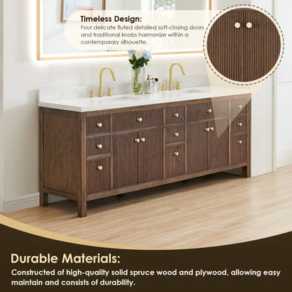 Altair Designs Cerrito 84" double vanity with top - 567084-NK-GW-NM