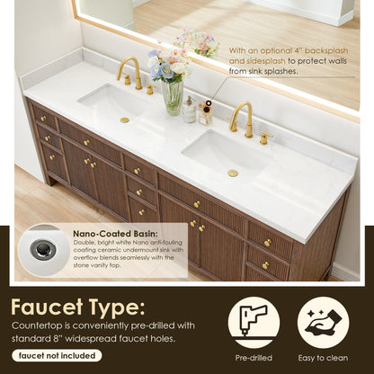 Altair Designs Cerrito 84" double vanity with top - 567084-NK-GW-NM