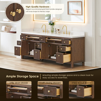 Altair Designs Cerrito 84" double vanity with top - 567084-NK-GW-NM