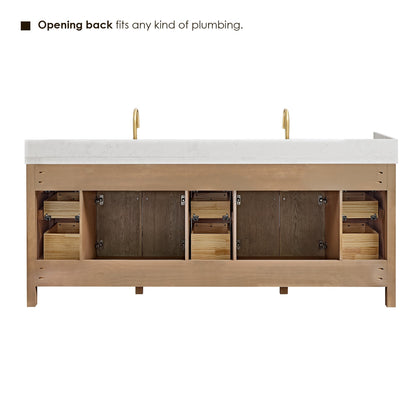 Altair Designs Cerrito 84" double vanity with top - 567084-NK-GW-NM