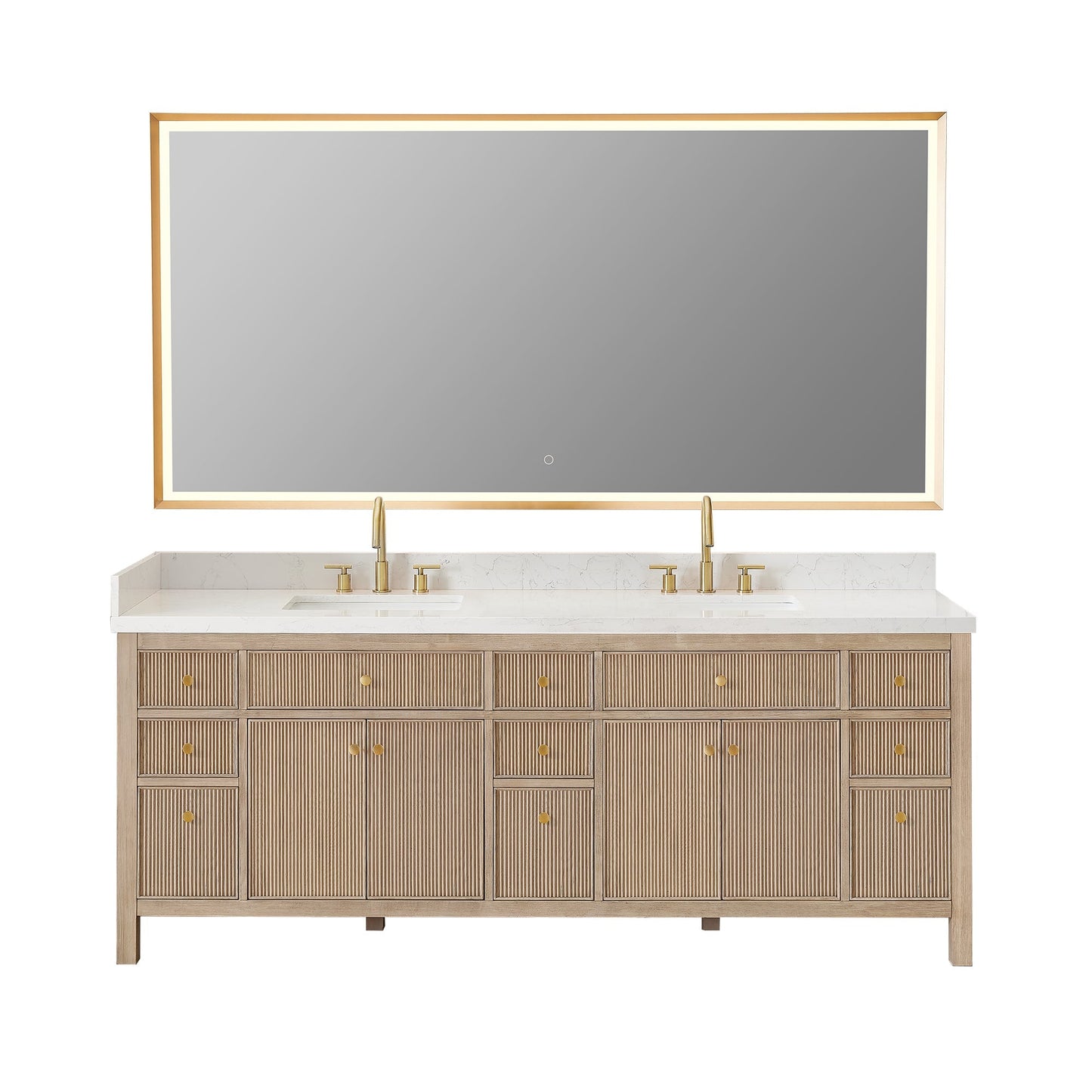 Altair Designs Cerrito 84" double vanity with top - 567084-NK-GW-NM