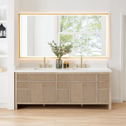 Altair Designs Cerrito 84" double vanity with top - 567084-NK-GW-NM