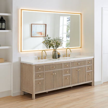 Altair Designs Cerrito 84" double vanity with top - 567084-NK-GW-NM