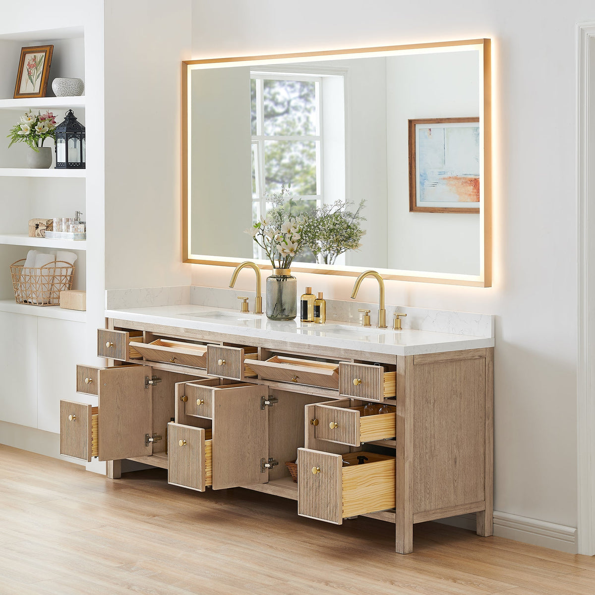 Altair Designs Cerrito 84" double vanity with top - 567084-NK-GW-NM