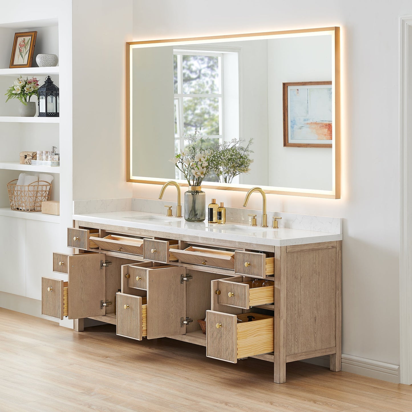 Altair Designs Cerrito 84" double vanity with top - 567084-NK-GW-NM