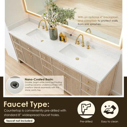 Altair Designs Cerrito 84" double vanity with top - 567084-NK-GW-NM