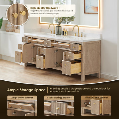 Altair Designs Cerrito 84" double vanity with top - 567084-NK-GW-NM