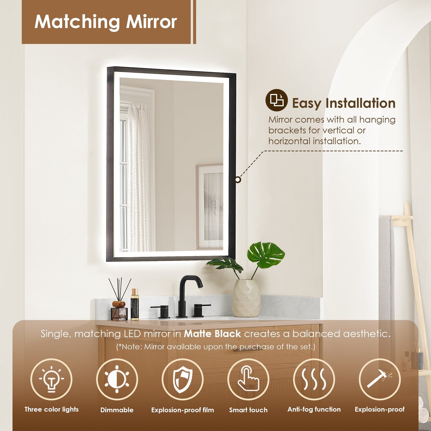 Altair Designs Salome 36"/48"/60"/72"/84" single/double vanity with top - 571036-WF-GW-NM