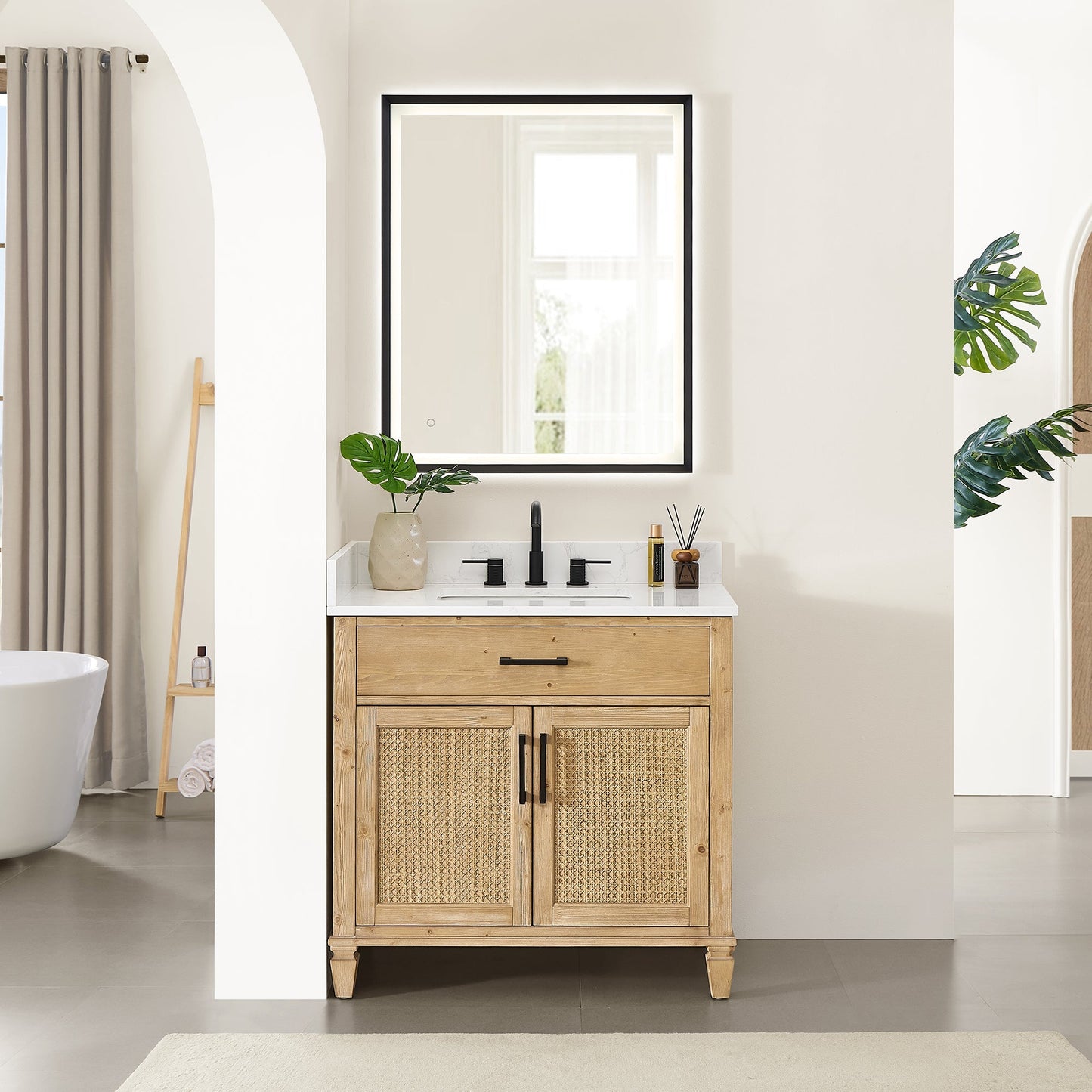 Altair Designs Salome 36"/48"/60"/72"/84" single/double vanity with top - 571036-WF-GW-NM