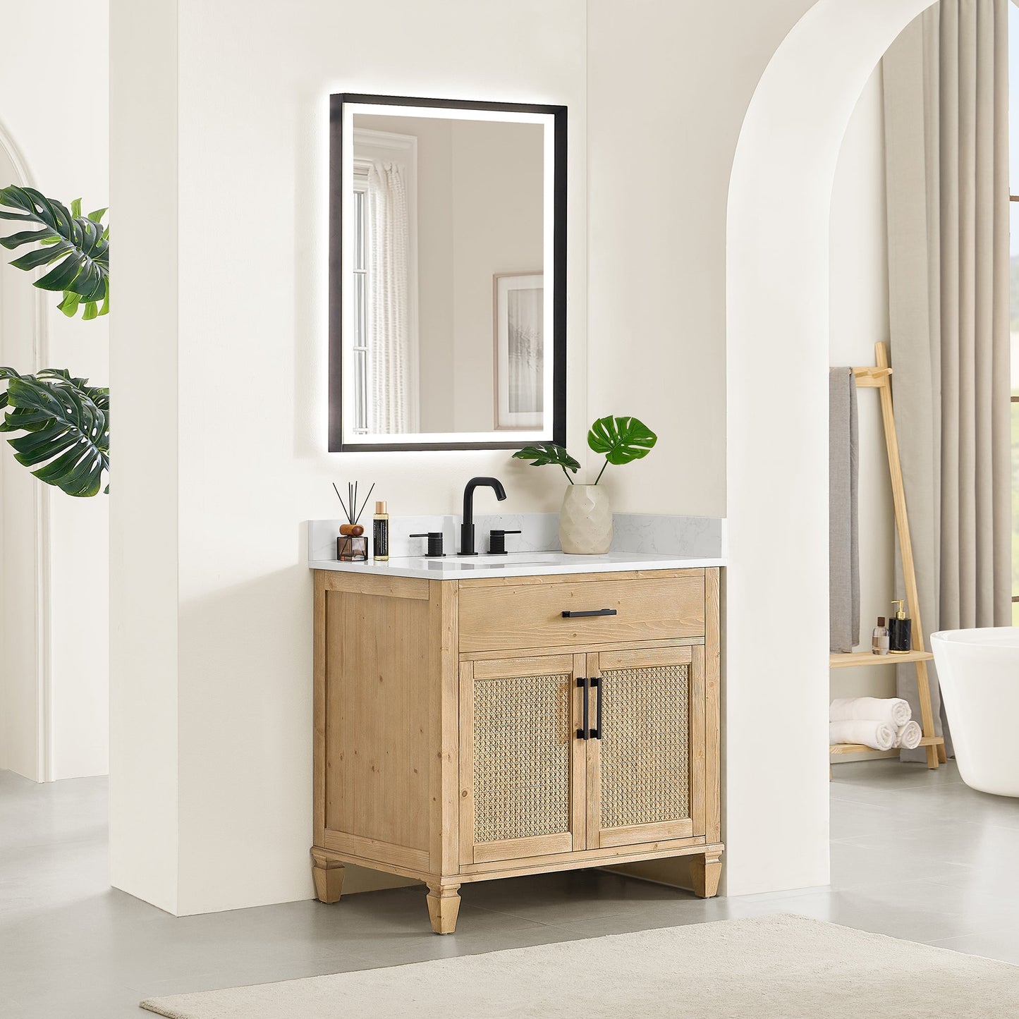 Altair Designs Salome 36"/48"/60"/72"/84" single/double vanity with top - 571036-WF-GW-NM