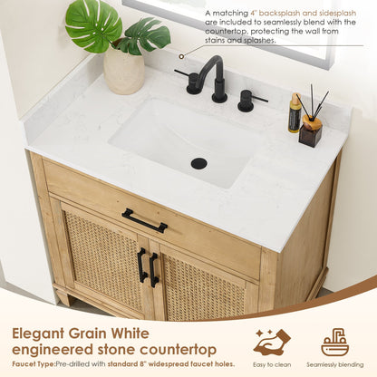 Altair Designs Salome 36"/48"/60"/72"/84" single/double vanity with top - 571036-WF-GW-NM