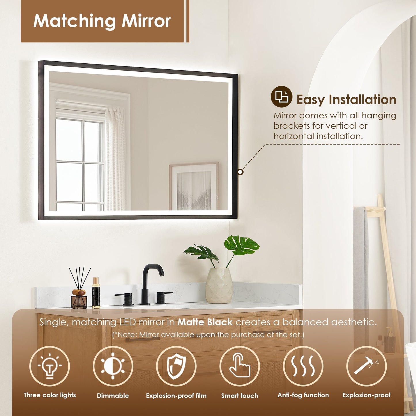 Altair Designs Salome 36"/48"/60"/72"/84" single/double vanity with top - 571036-WF-GW-NM