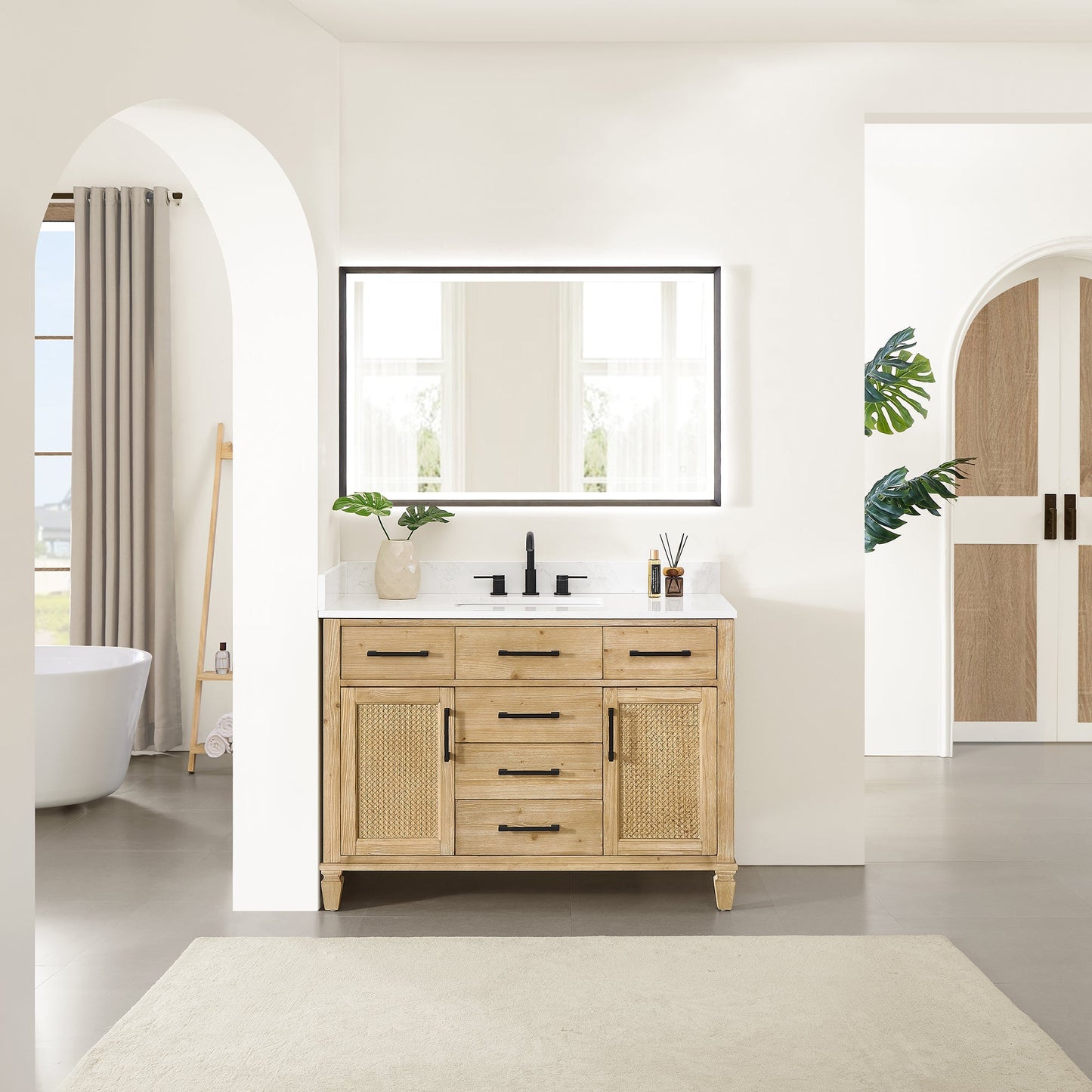 Altair Designs Salome 36"/48"/60"/72"/84" single/double vanity with top - 571036-WF-GW-NM