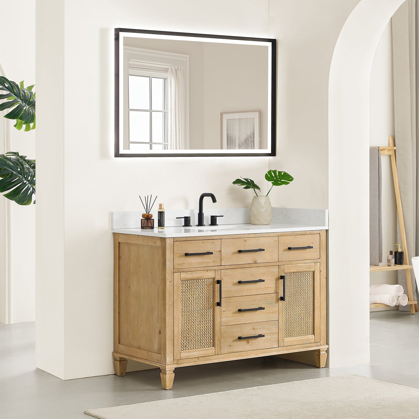 Altair Designs Salome 36"/48"/60"/72"/84" single/double vanity with top - 571036-WF-GW-NM